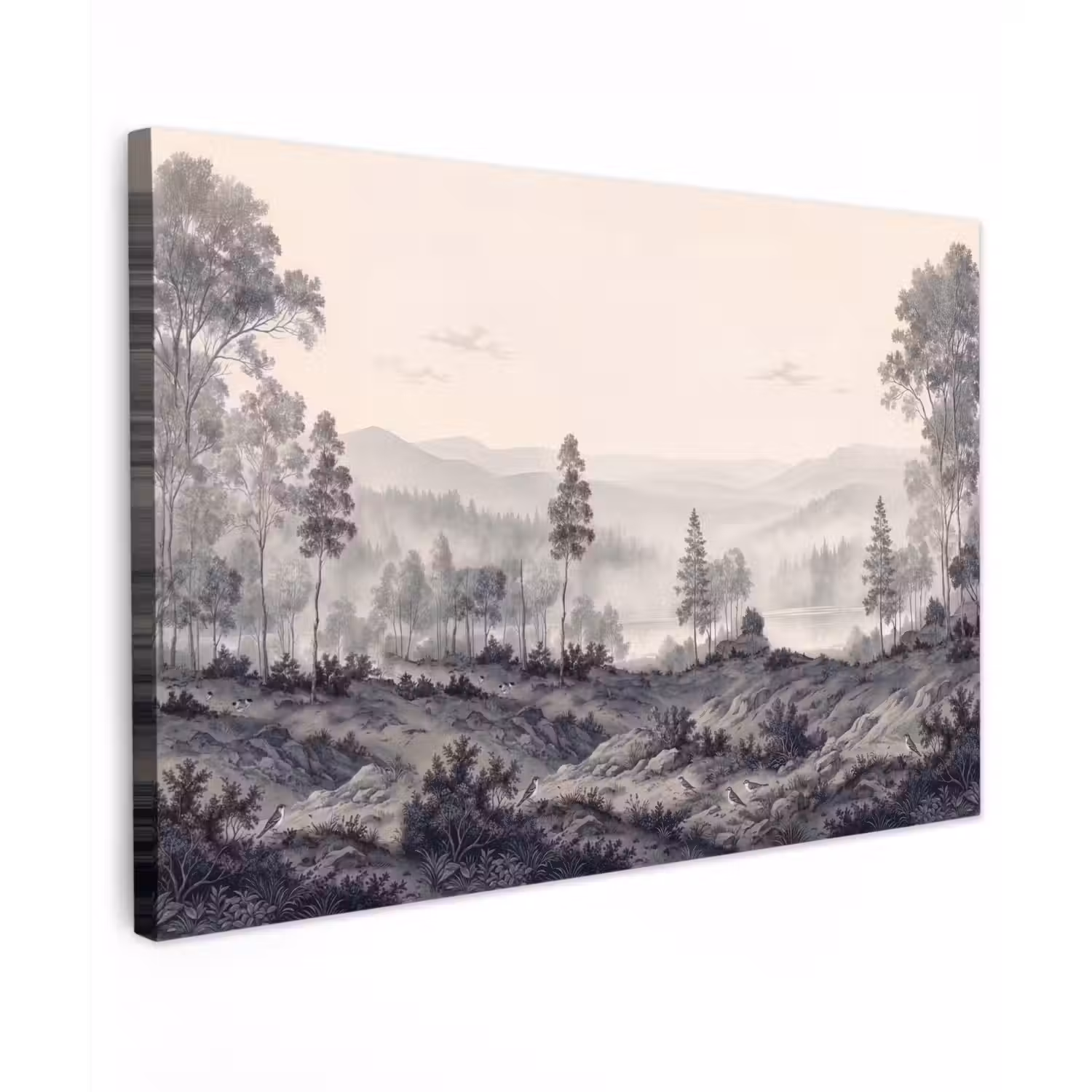 Mistig - Berglandschap - Illustratie canvas 2cm klein -z3d