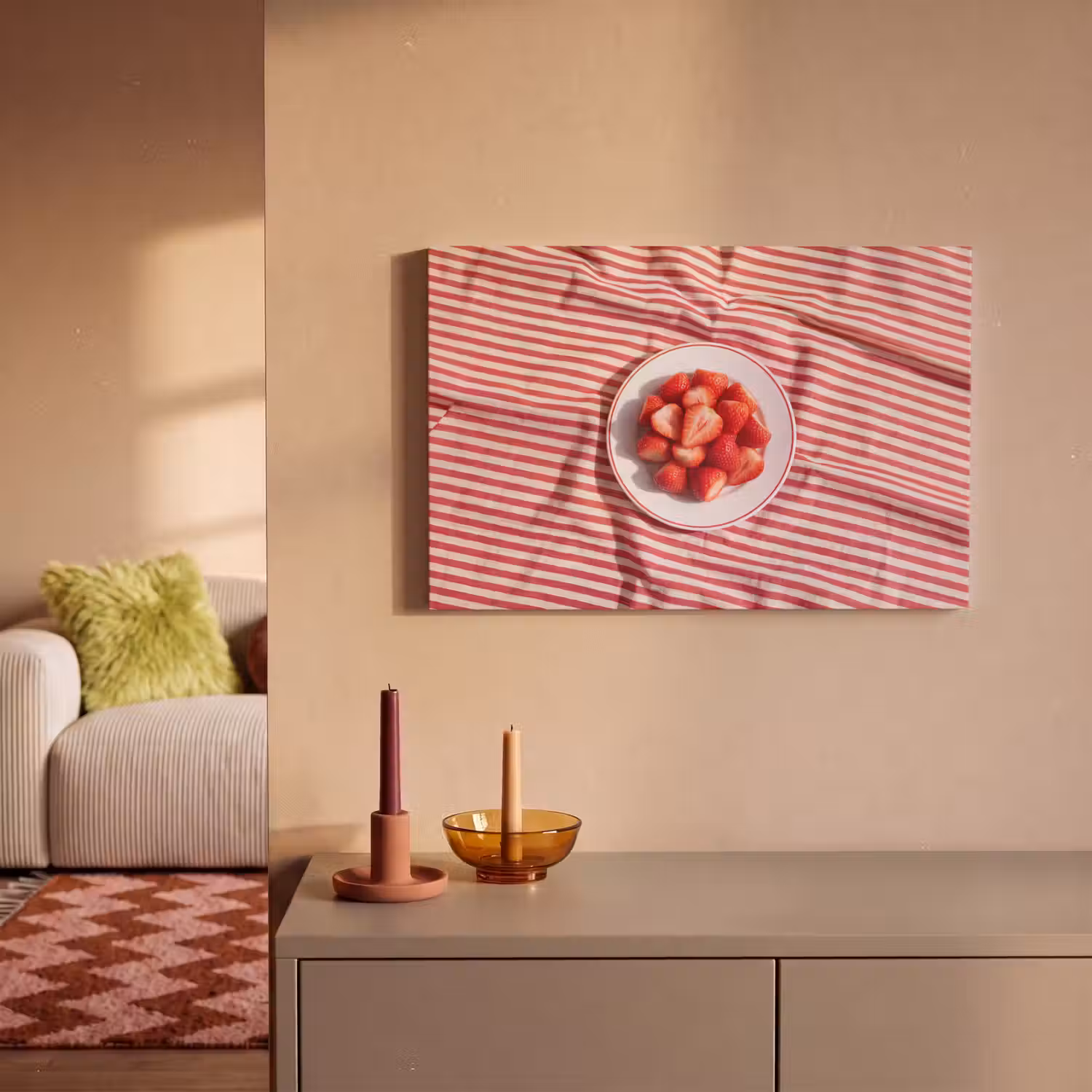 Eten - Aardbeien - Fruit - Zomer - Rood canvas 2cm klein -sfeer1