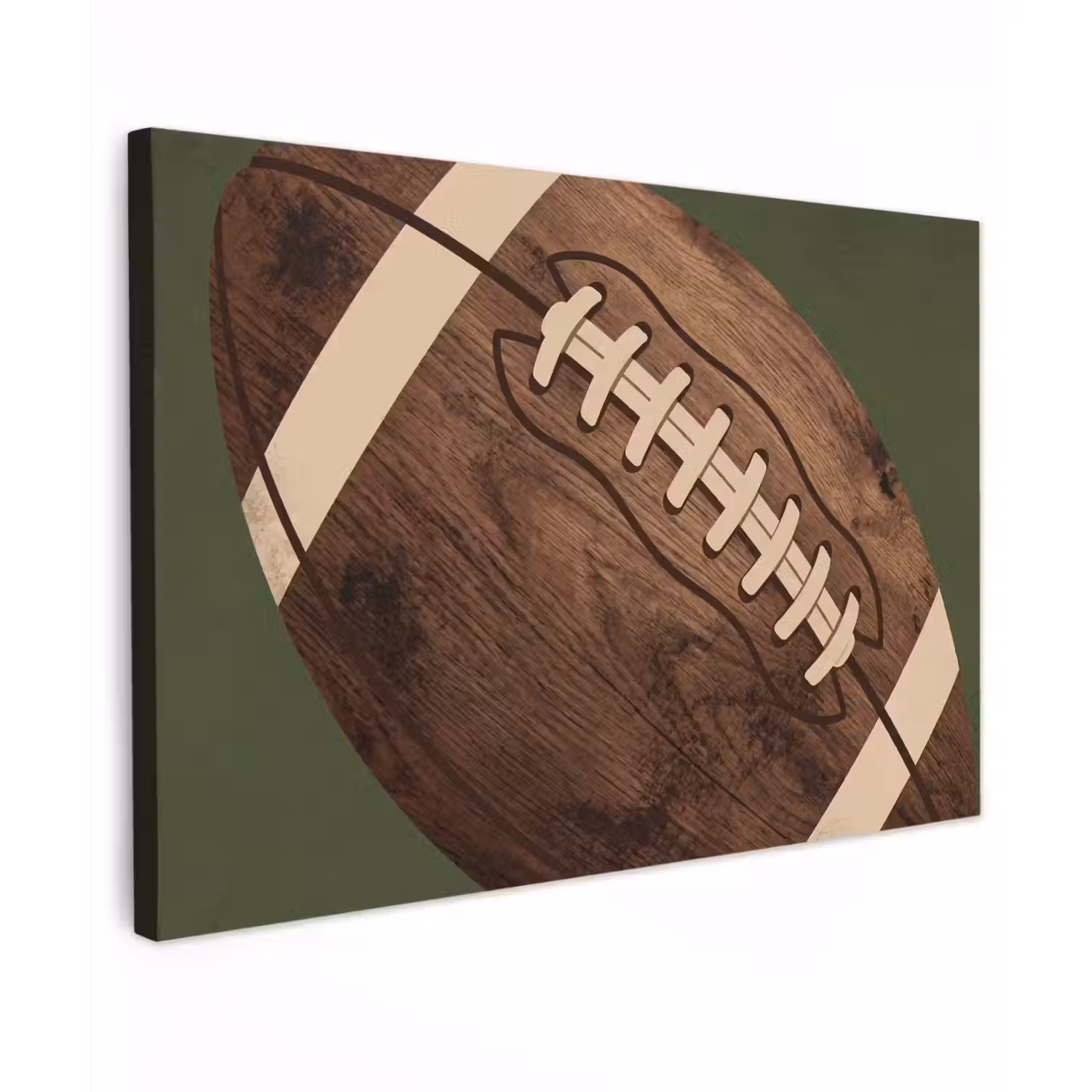 Football - Hout - Sport - Groen canvas 2cm klein -z3d