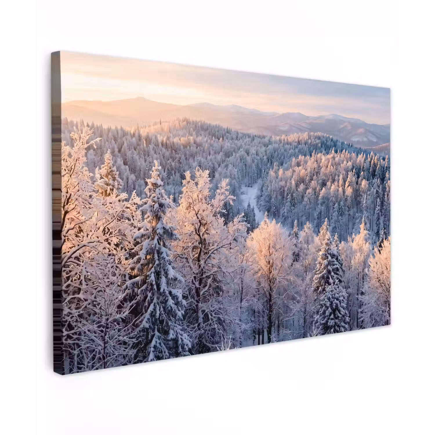 Bos - Bergen - Goud - Winter - Warm canvas 2cm klein -z3d