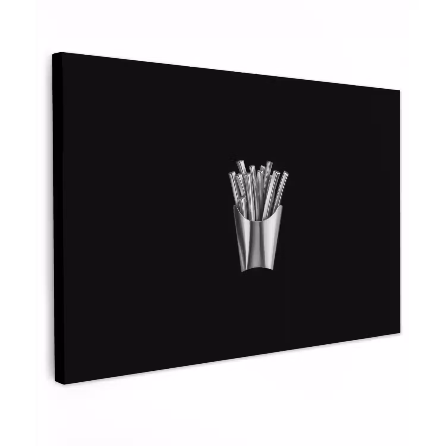 Frietjes - Futuristisch - Zilver canvas 2cm klein -z3d