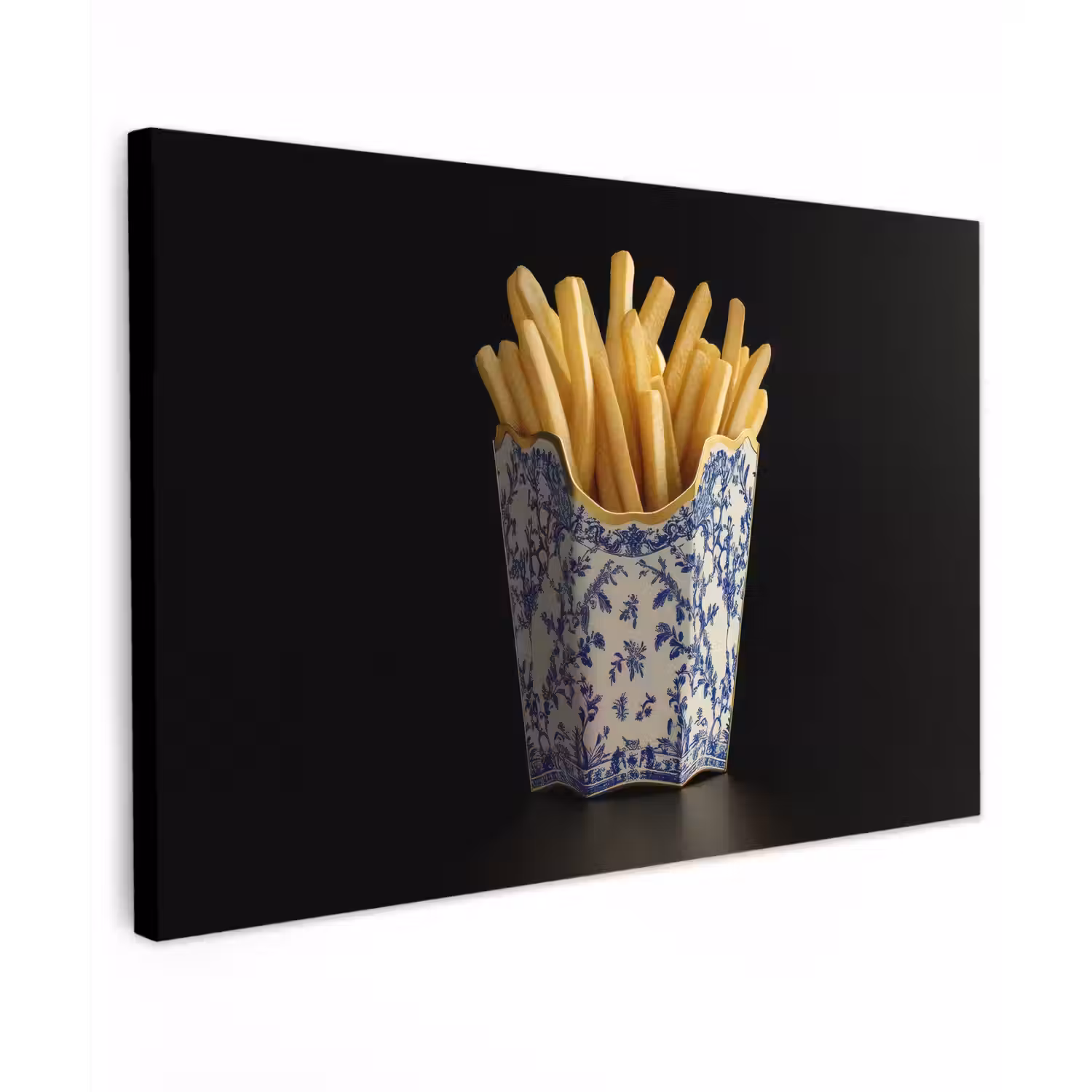 Friet - Porselein - Delfts blauw - Eten canvas 2cm klein -z3d