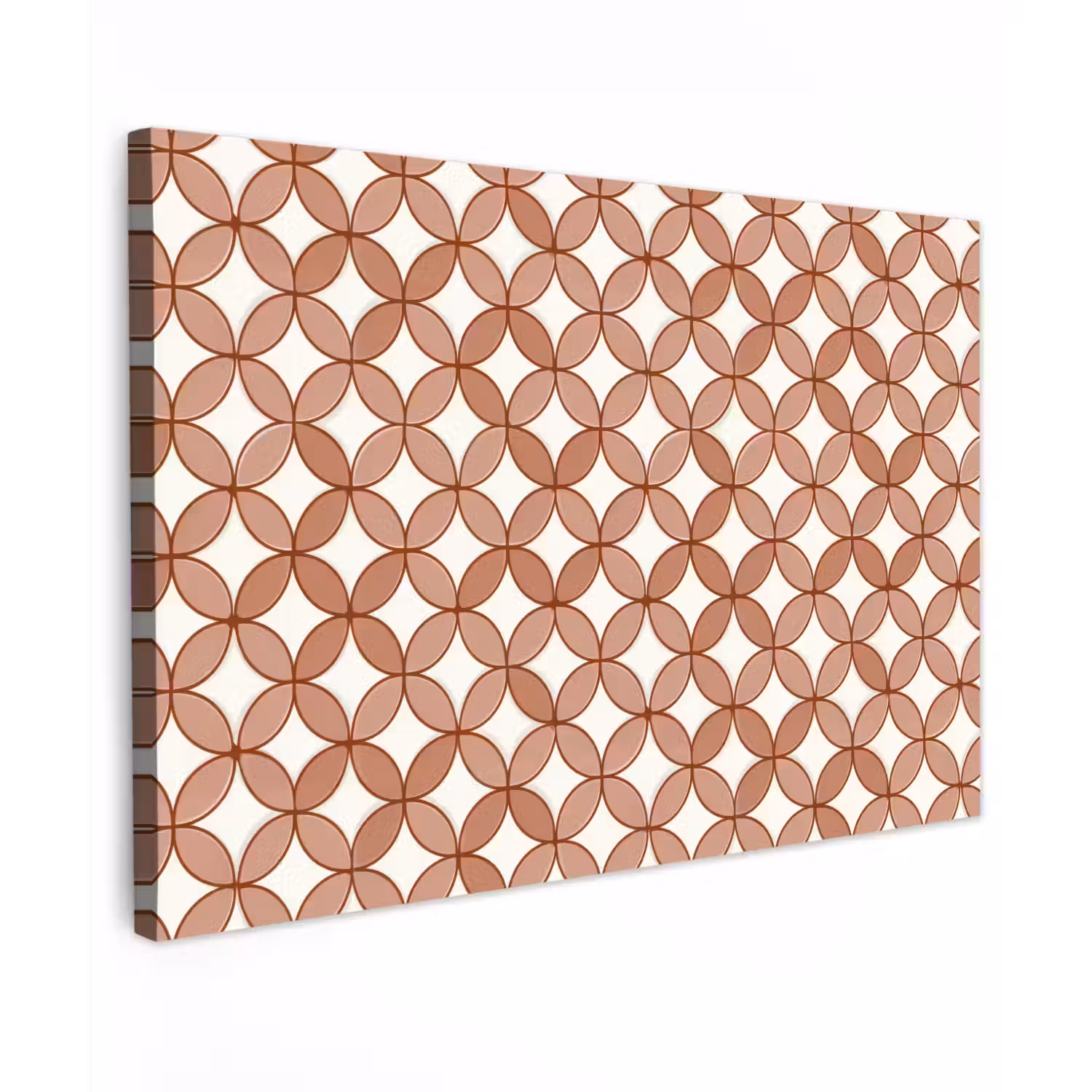 Geometrisch - Cirkels - Modern - Terracotta canvas 2cm klein 34 -z3d