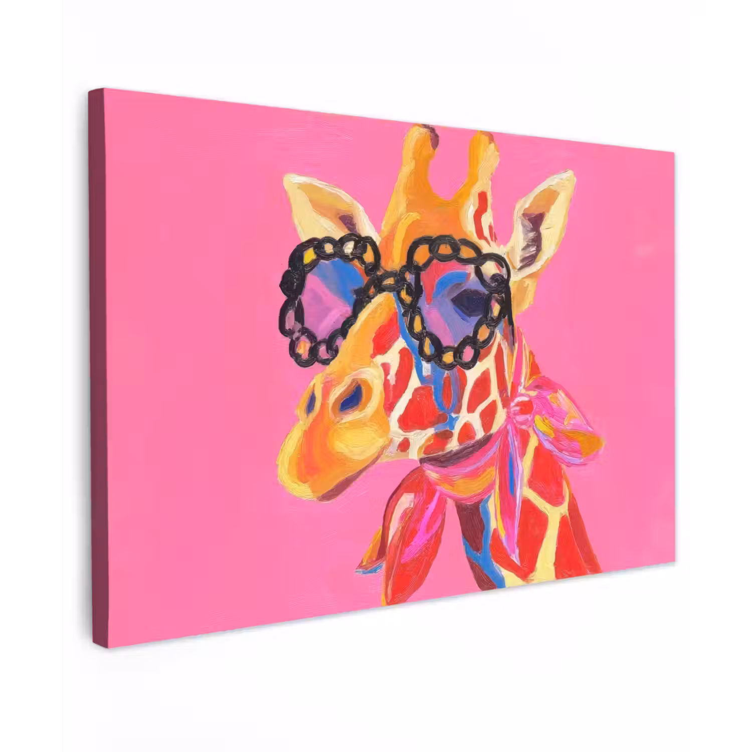 Giraf - Roze - Bril - Sjaal canvas 2cm klein -z3d