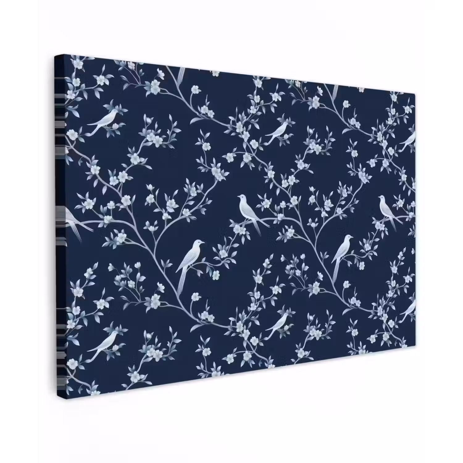 Grafisch - Bloesemtak - Blauw canvas 2cm klein 34 -z3d