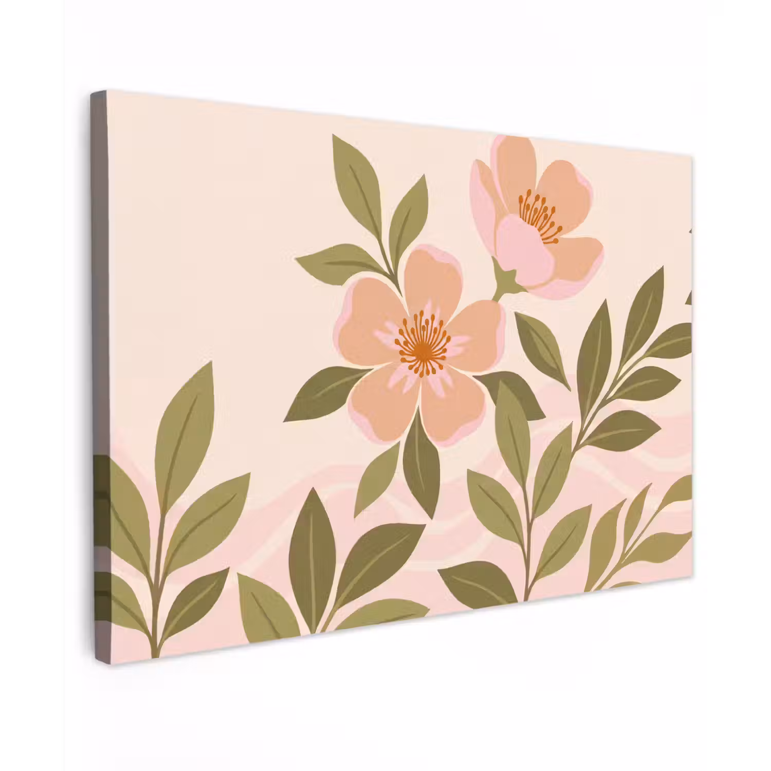 Grafisch - Bloemen - Roze canvas 2cm klein -z3d