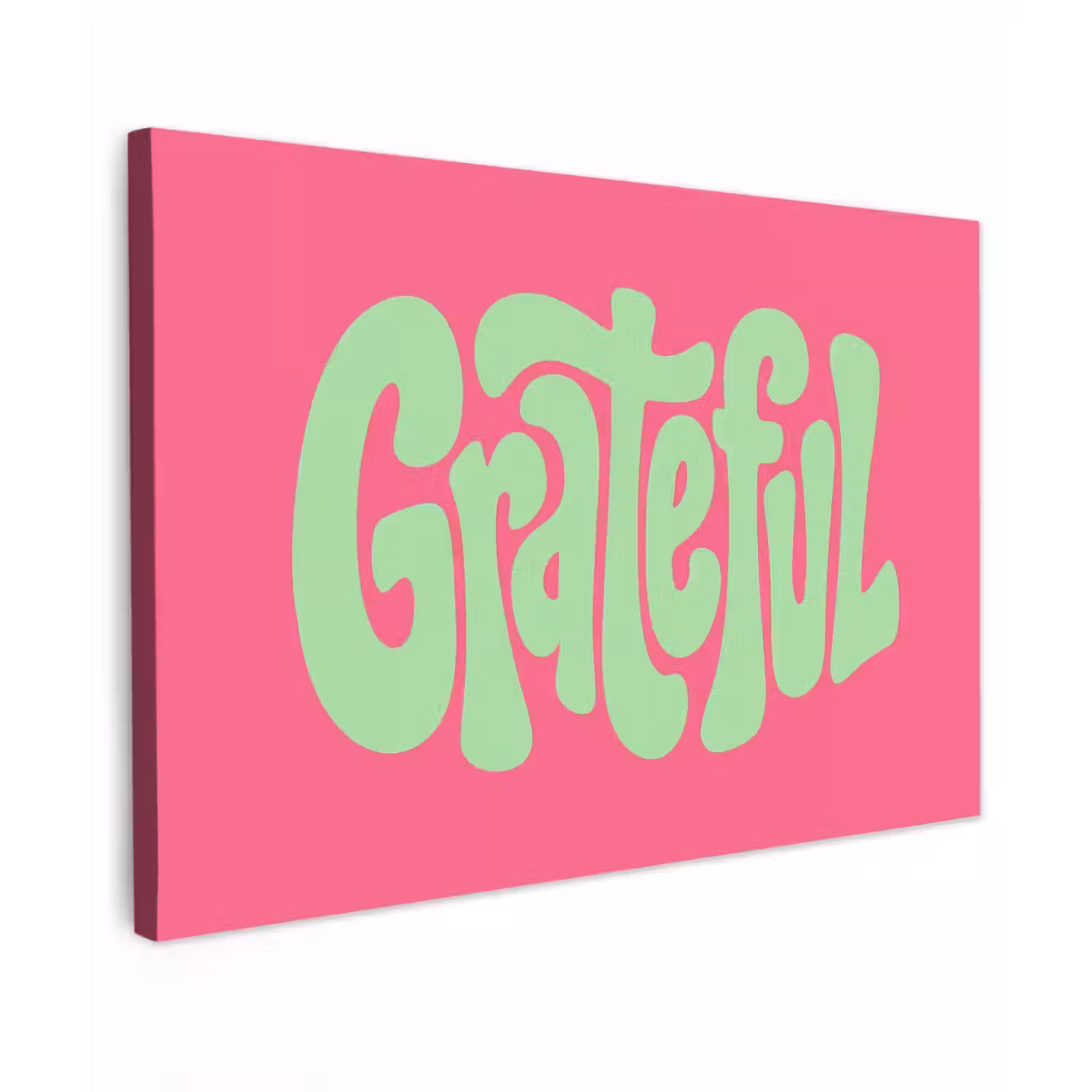 Grateful - Groen - Grafisch - Vloeiend canvas 2cm klein -z3d