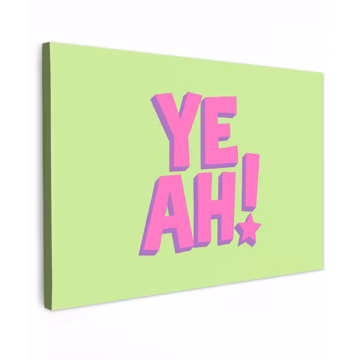Groen - Neon - Quote canvas 2cm klein -z3d