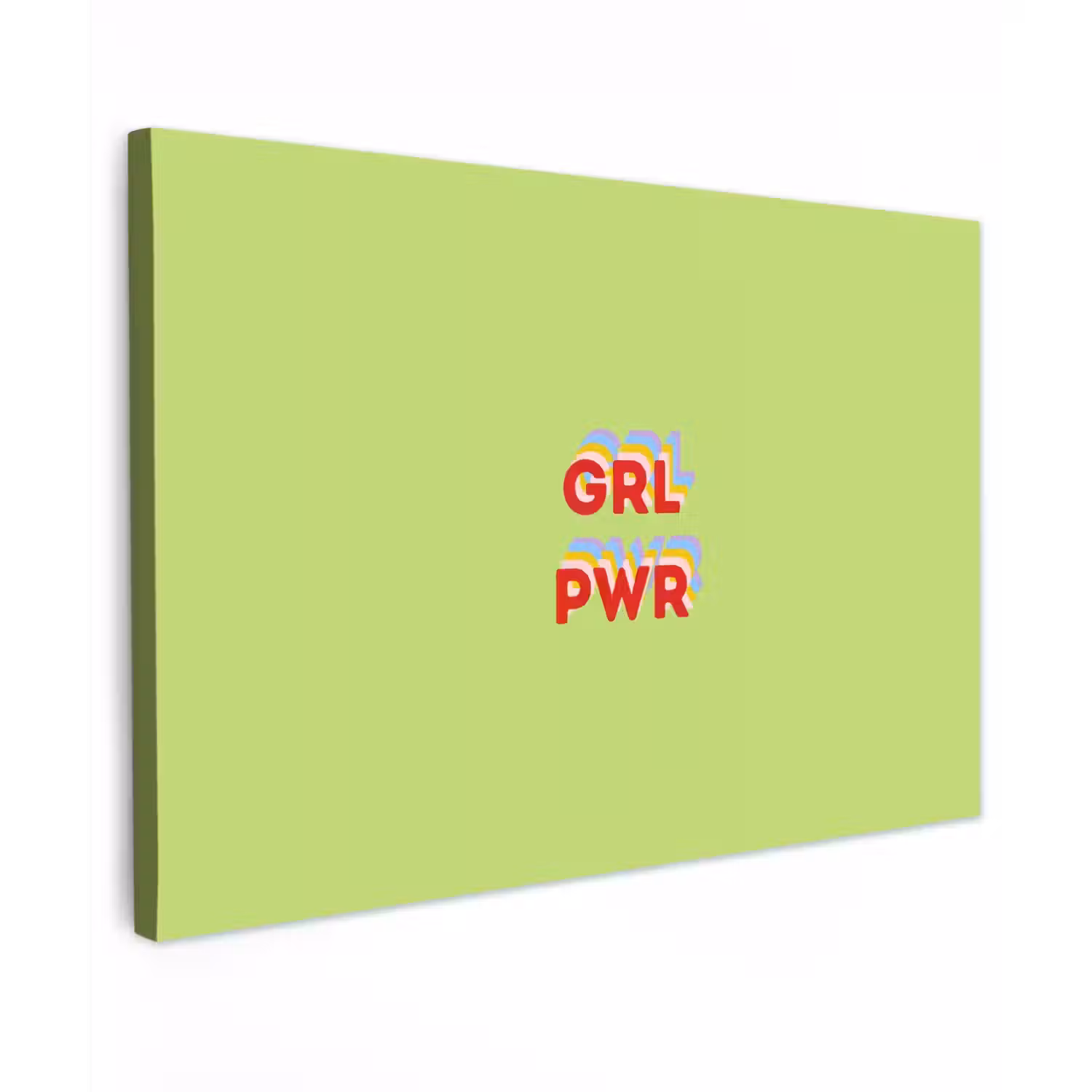 Grl pwr - Groen - Rood - 3D canvas 2cm klein -z3d
