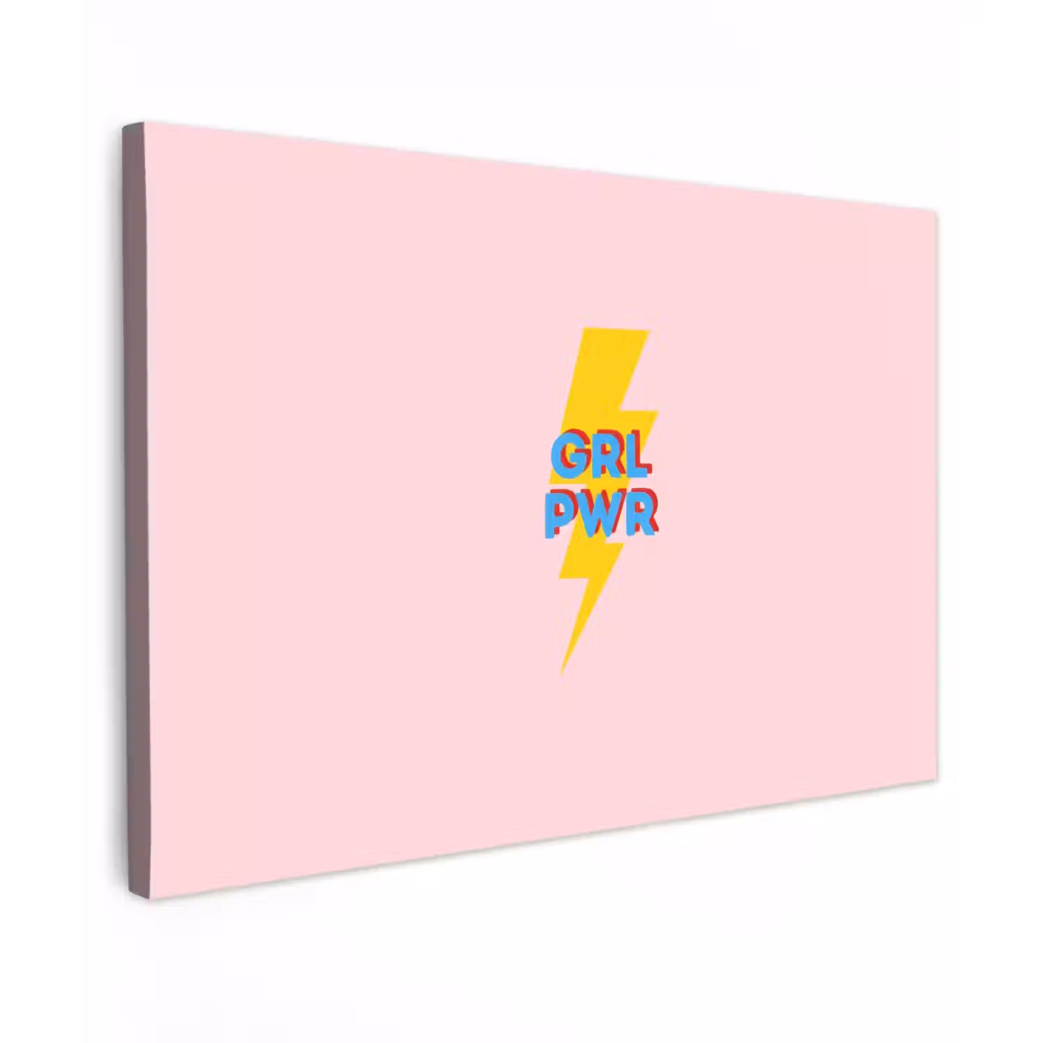 Grl pwr - Bliksem - Roze canvas 2cm klein -z3d