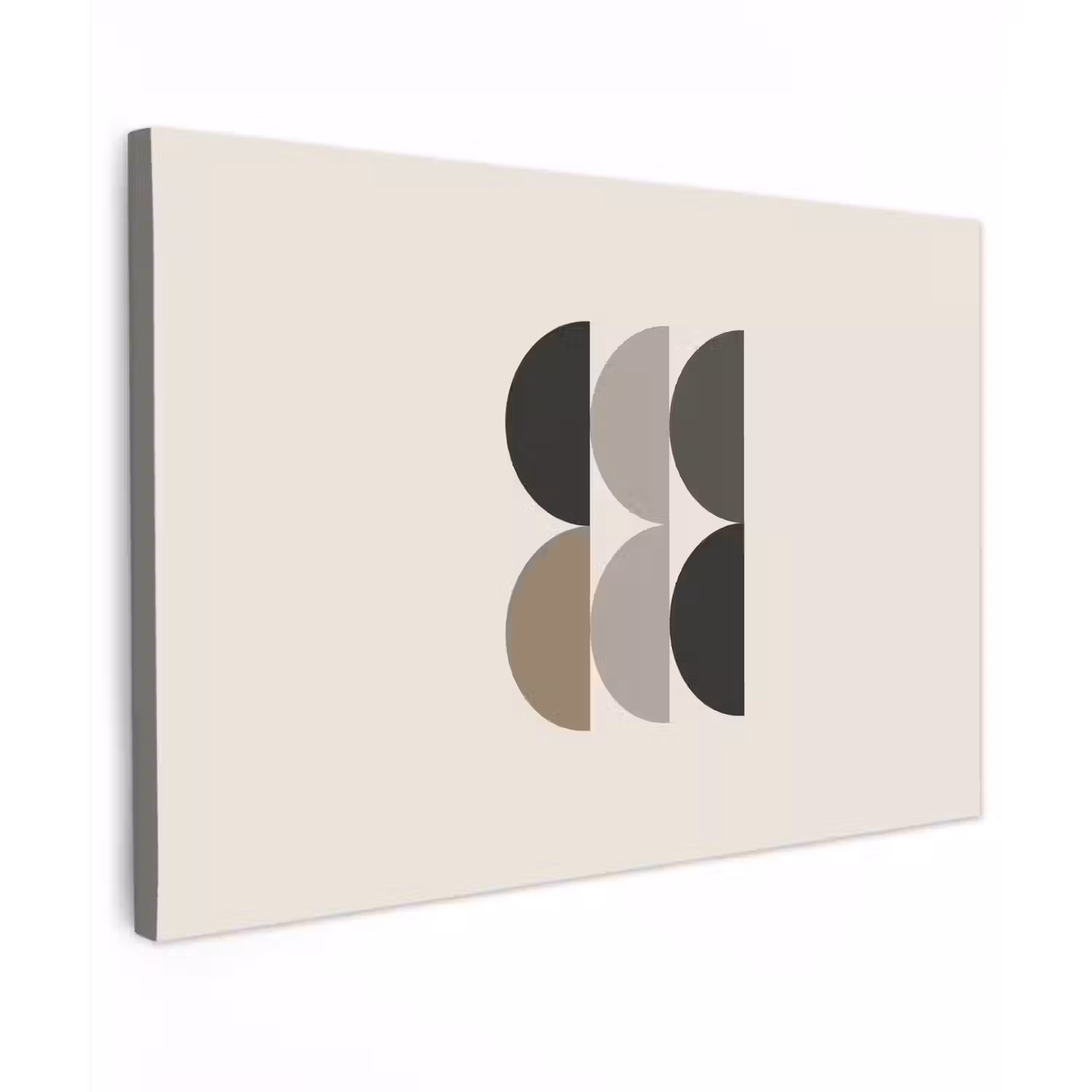 Halve cirkels - Aardetinten - Grafisch canvas 2cm klein -z3d