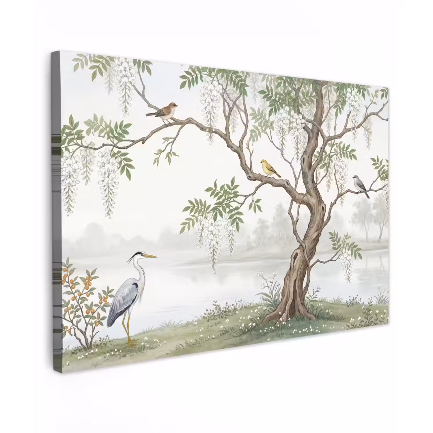 Reiger - Landschap - Groen canvas 2cm klein -z3d