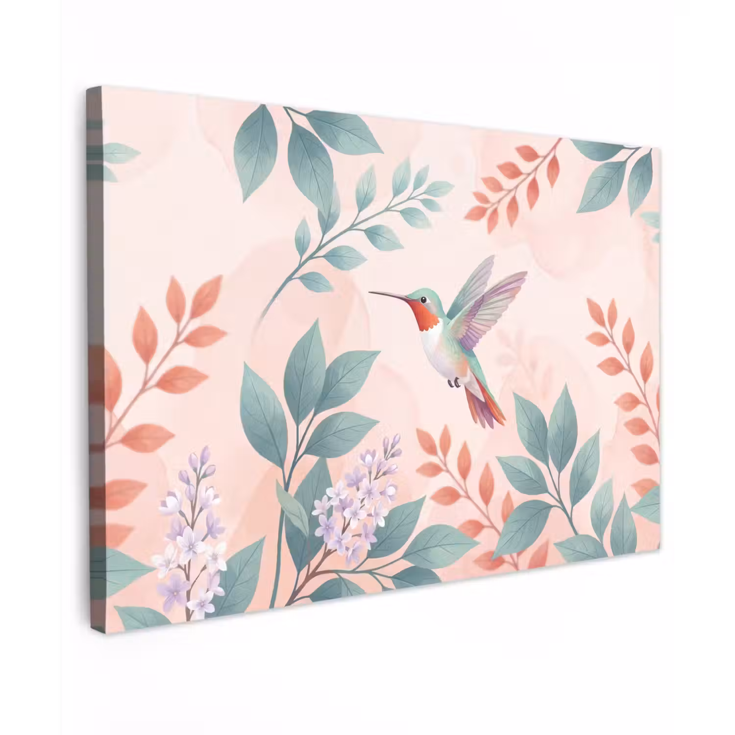 Kolibrie - Vliegen - Natuur - Illustratie - Kleurrijk canvas 2cm klein -z3d