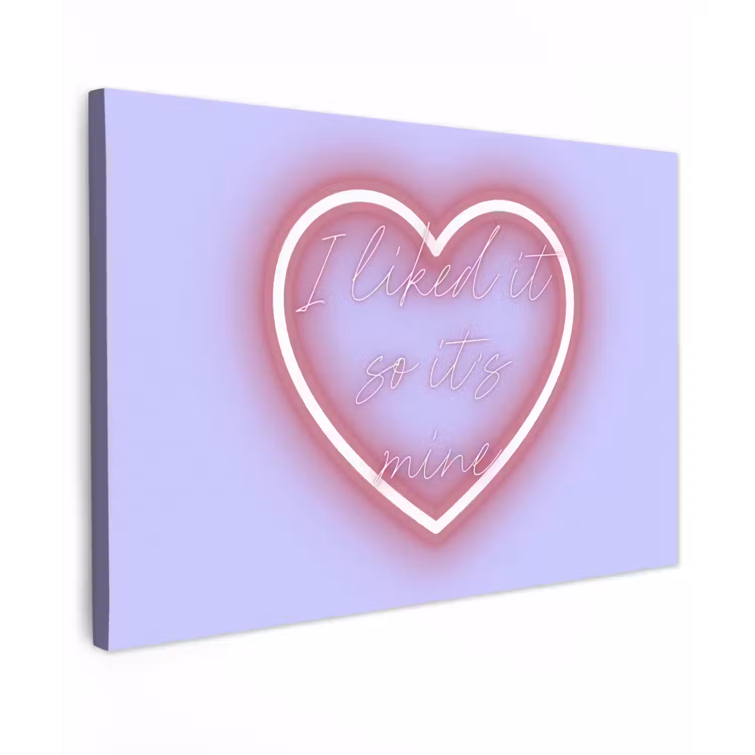I liked it so it's mine - Neon hart - Paars canvas 2cm klein -z3d