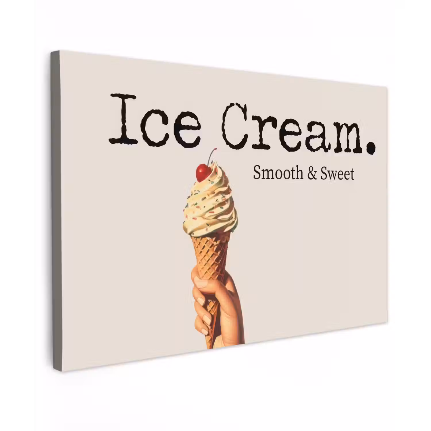 Ice cream - Softijs - Kleurrijk - Kers canvas 2cm klein -z3d