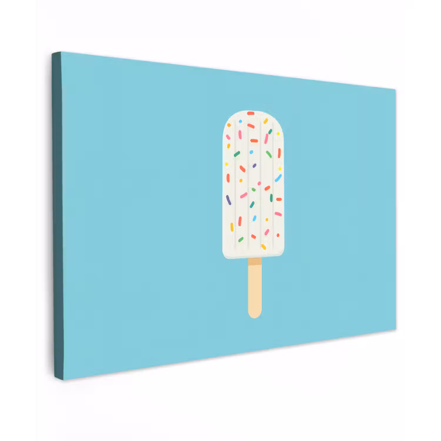 Ijsje - Stokje - Sprinkles - Lichtblauw canvas 2cm klein -z3d
