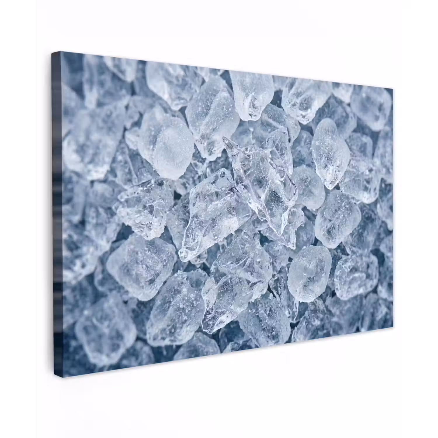 Ijsblokjes - Water - Blauw canvas 2cm klein -z3d