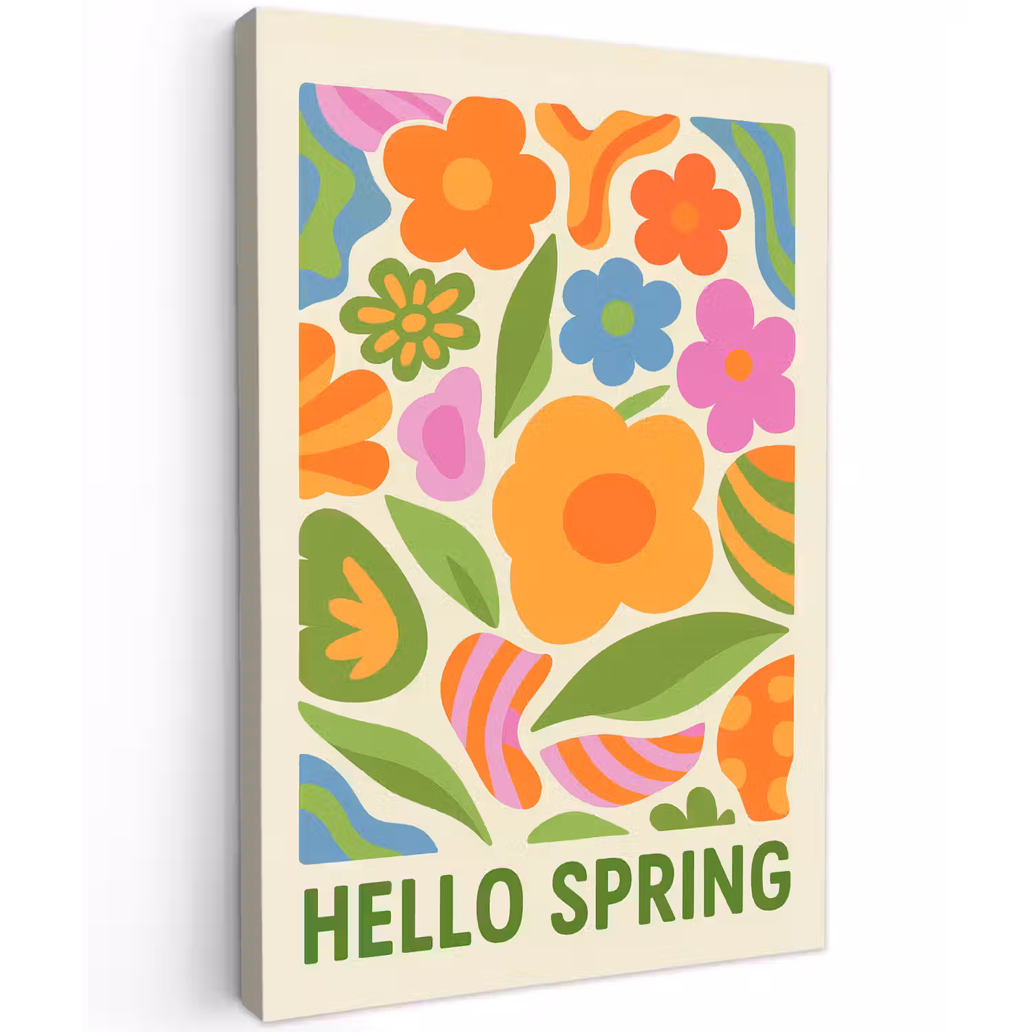 Illustratie - Bloemen - Quote - Kleurrijk canvas 2cm klein -z3d