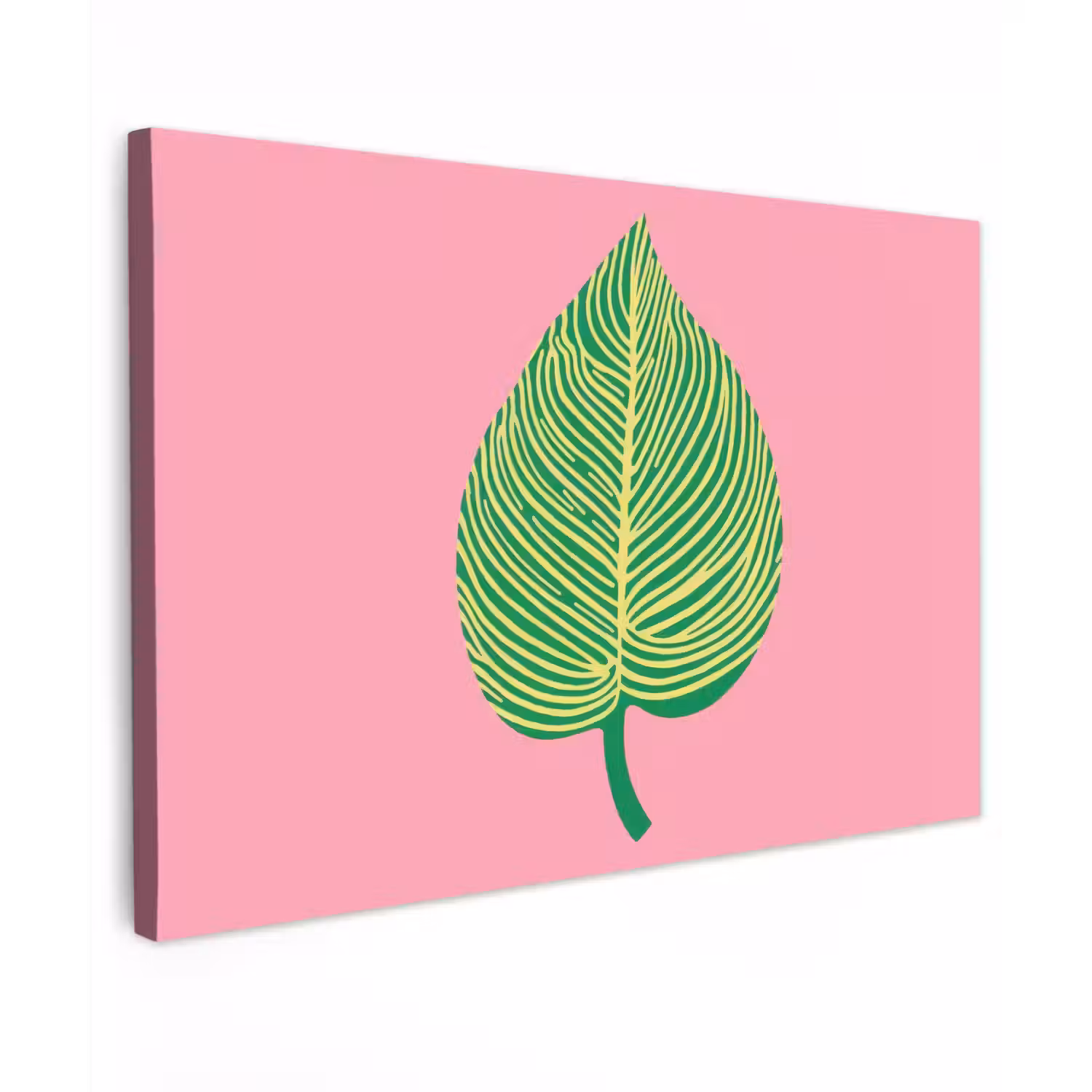 Illustratie - Blad - Minimalistisch - Groen canvas 2cm klein -z3d