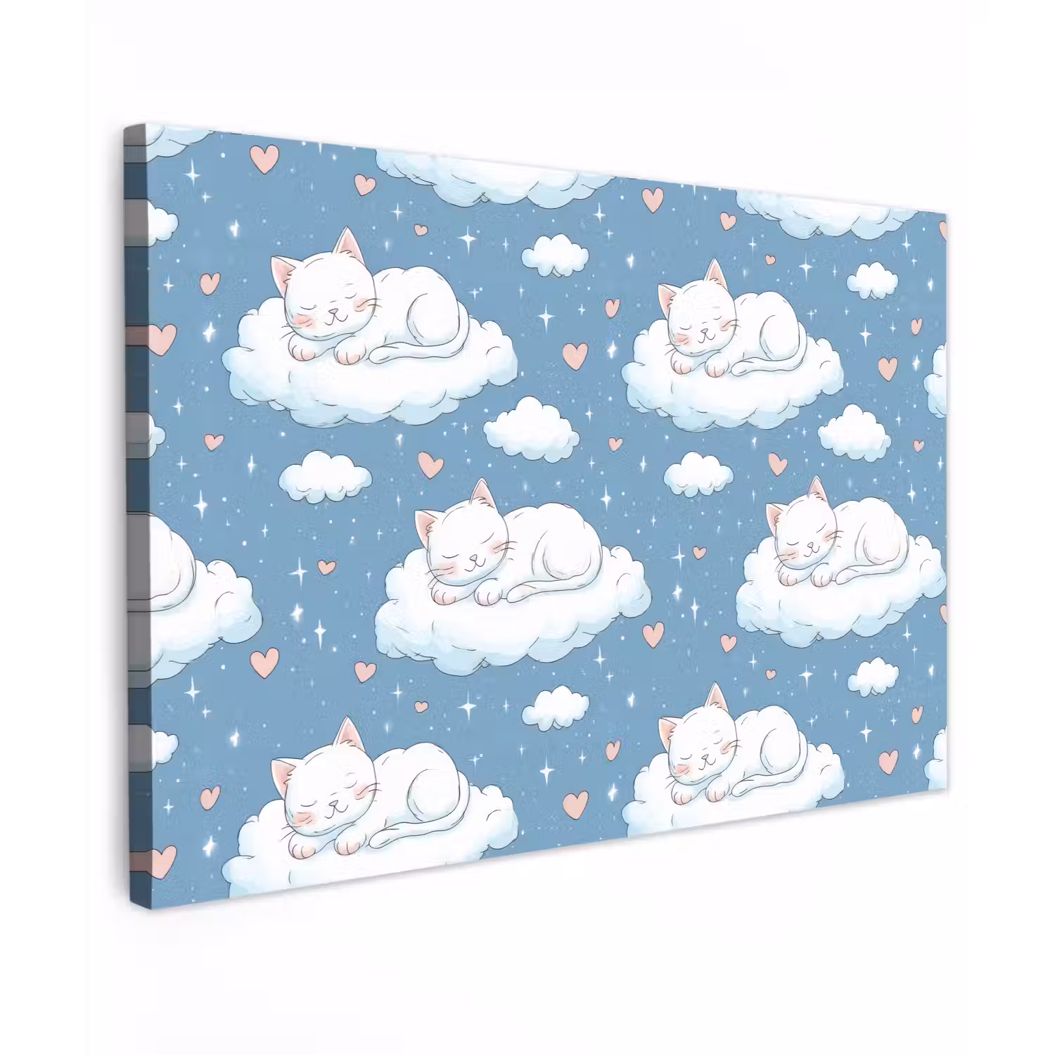 Kitten - Wolken - Blauw canvas 2cm klein 34 -z3d