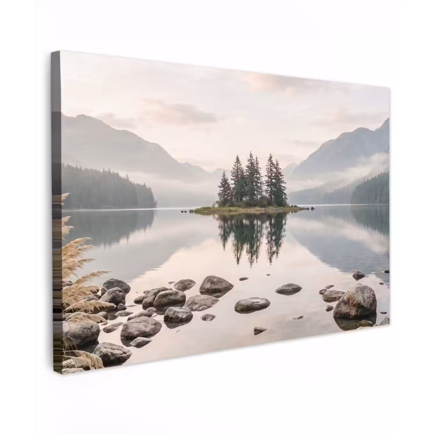 Meer - Bergen - Landschap - Groen canvas 2cm klein -z3d
