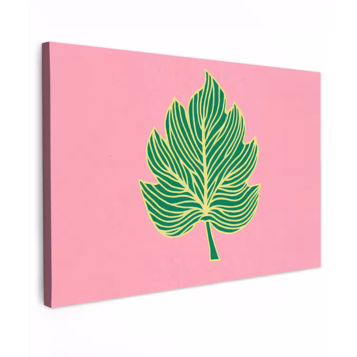 Blad - Groen - Illustratie - Minimalistisch canvas 2cm klein -z3d