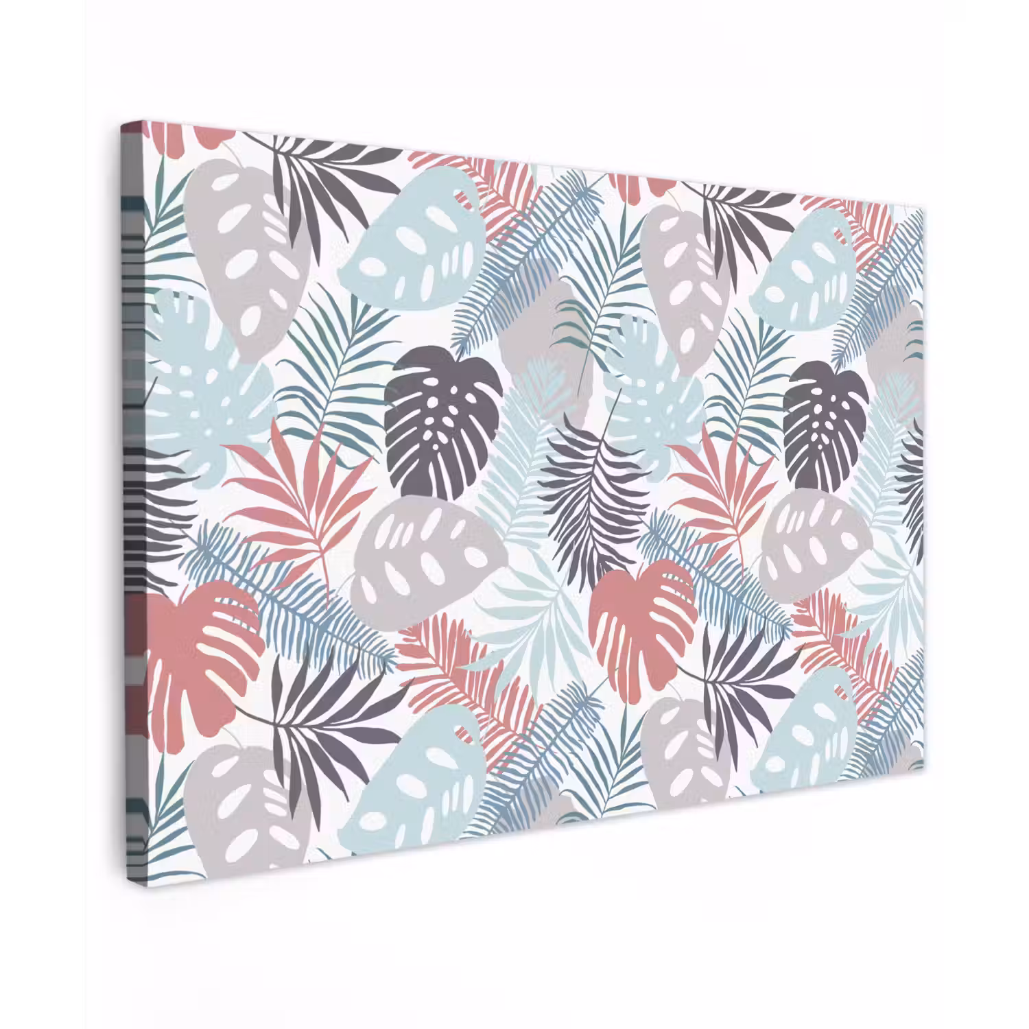 Bladeren - Jungle - Pastel - Tropisch canvas 2cm klein -z3d