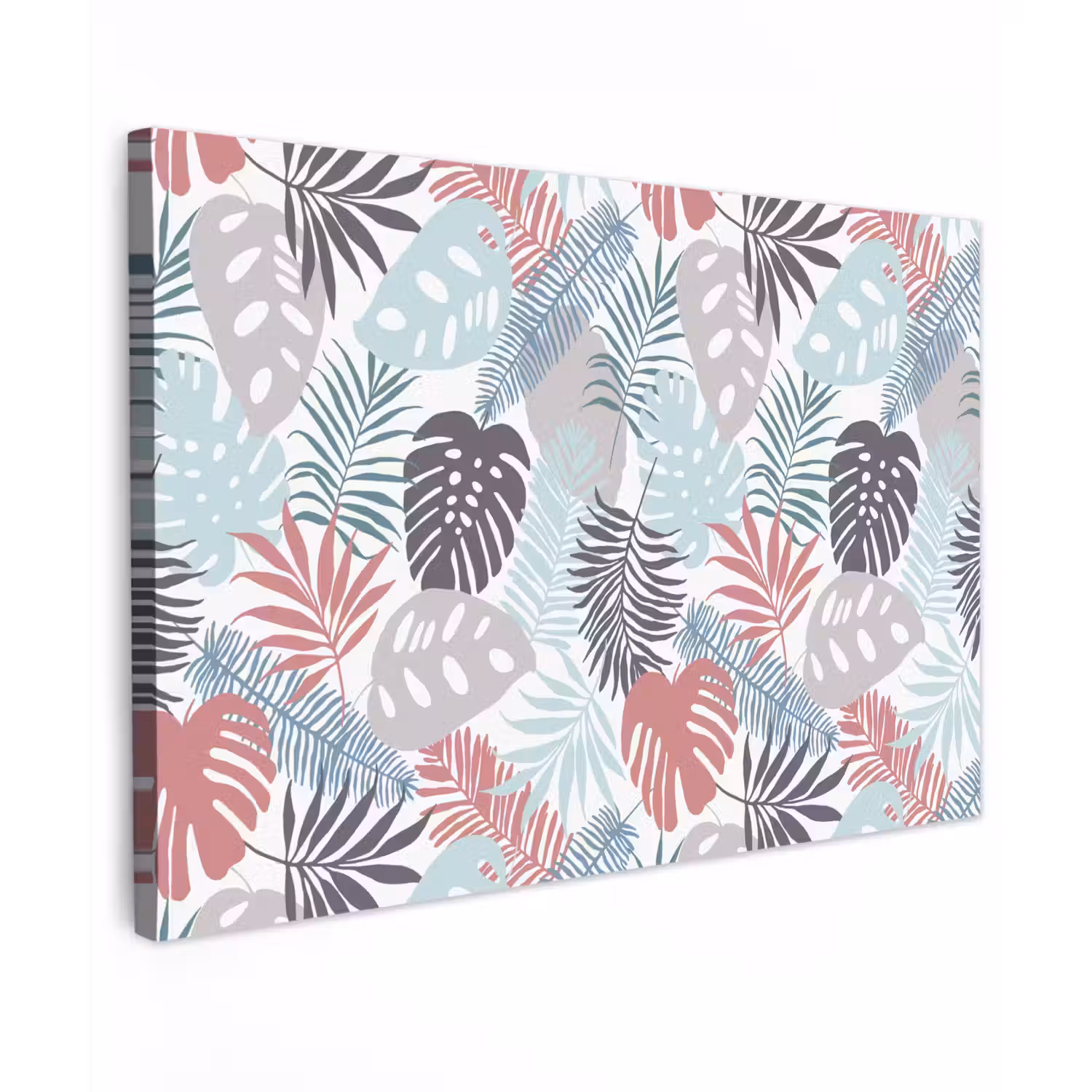 Bladeren - Tropical - Pastel - Jungle canvas 2cm klein -z3d