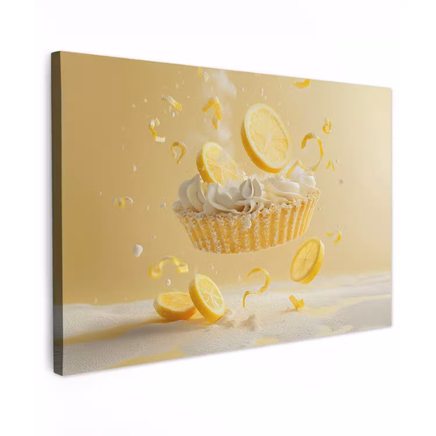 Citroen - Taart - Eten - Geel canvas 2cm klein -z3d