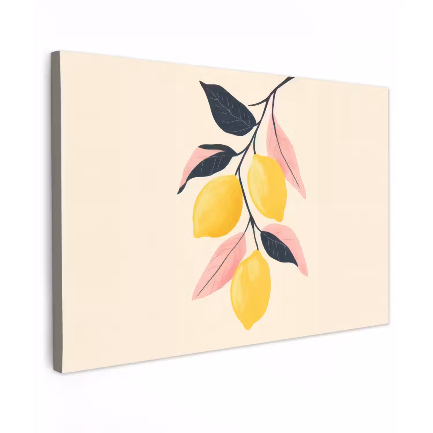 Citroenen - Felgeel - Tak - Bladeren canvas 2cm klein -z3d