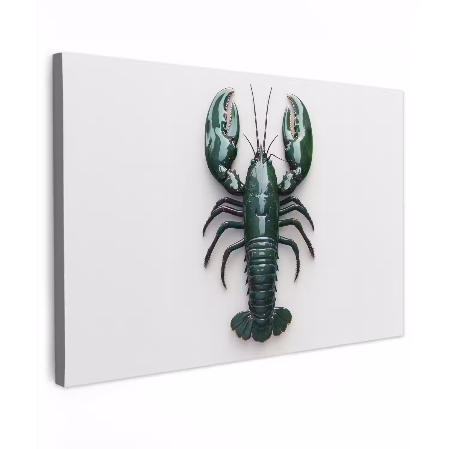 Kreeft - Glossier - Groen - Wit canvas 2cm klein -z3d