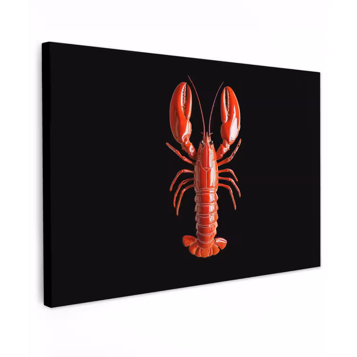 Kreeft - Glossier Rood - Zwart canvas 2cm klein -z3d