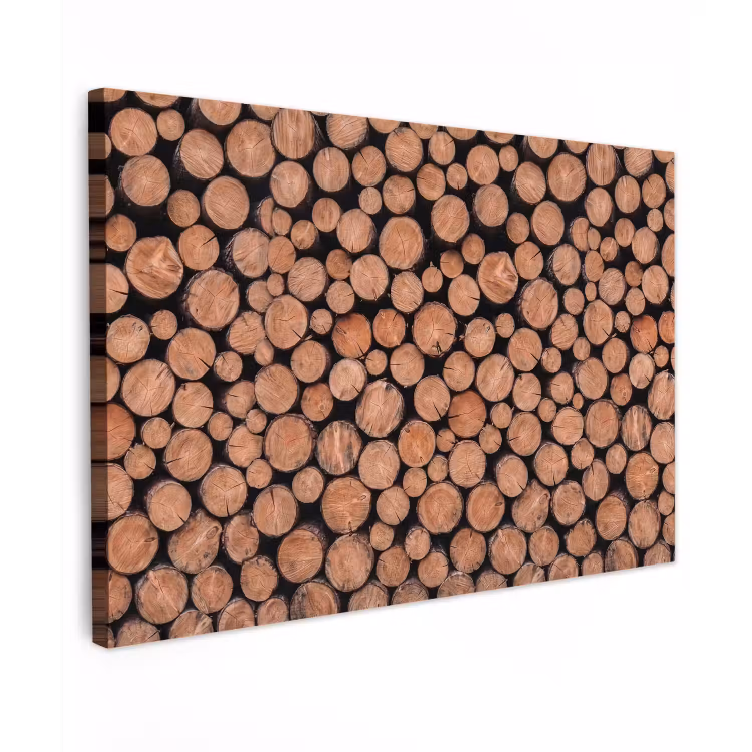 Houtblokken - Textuur - Patroon - Bruin - Rustiek canvas 2cm klein -z3d