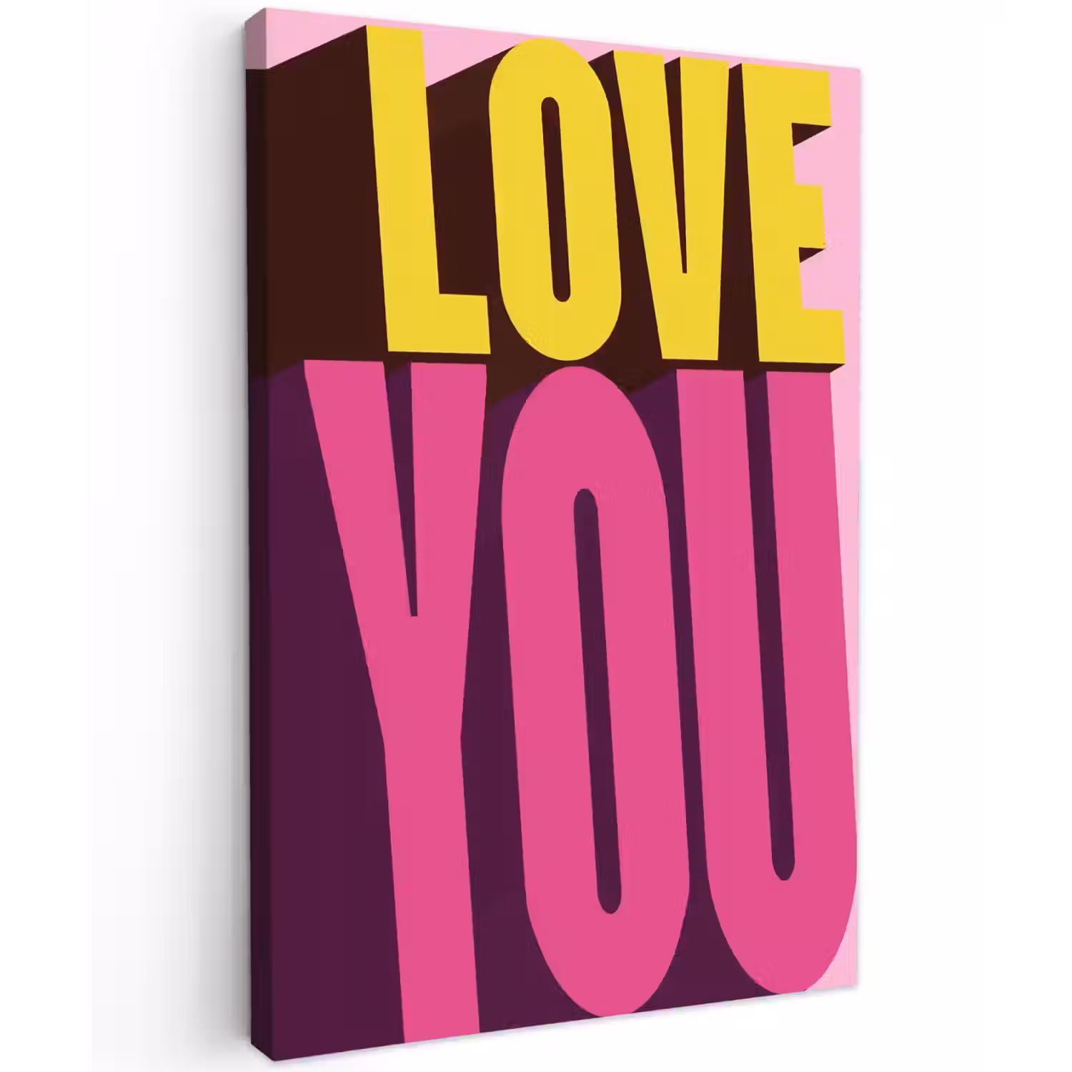 Love - Tekst - Roze - Valentijn canvas 2cm klein -z3d