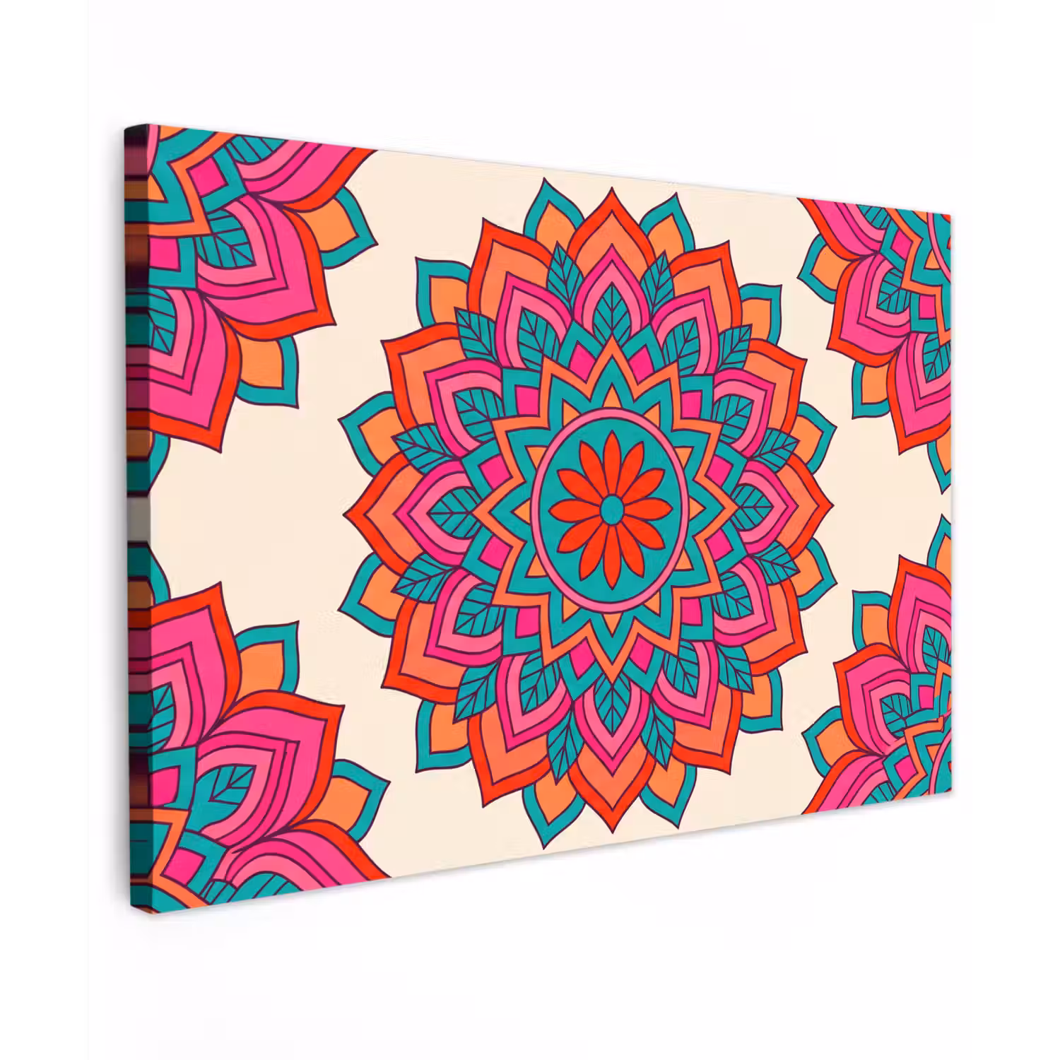 Mandala - Patroon - Abstract - Kleurrijk - Modern canvas 2cm klein -z3d