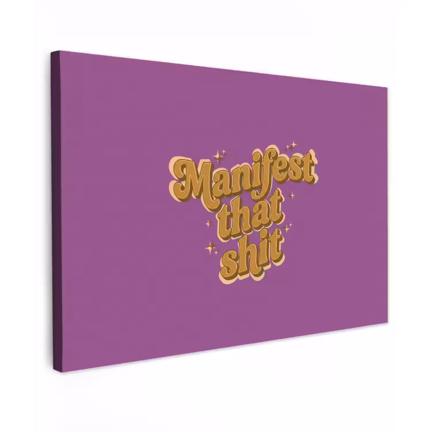 Manifest that shit - Paars - Glitter canvas 2cm klein -z3d