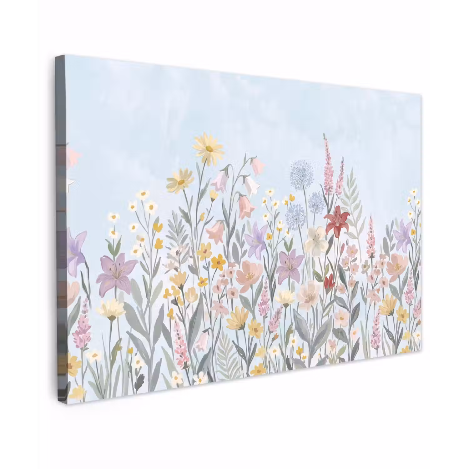 Weidebloemen - Illustratie - Kleurrijk canvas 2cm klein -z3d