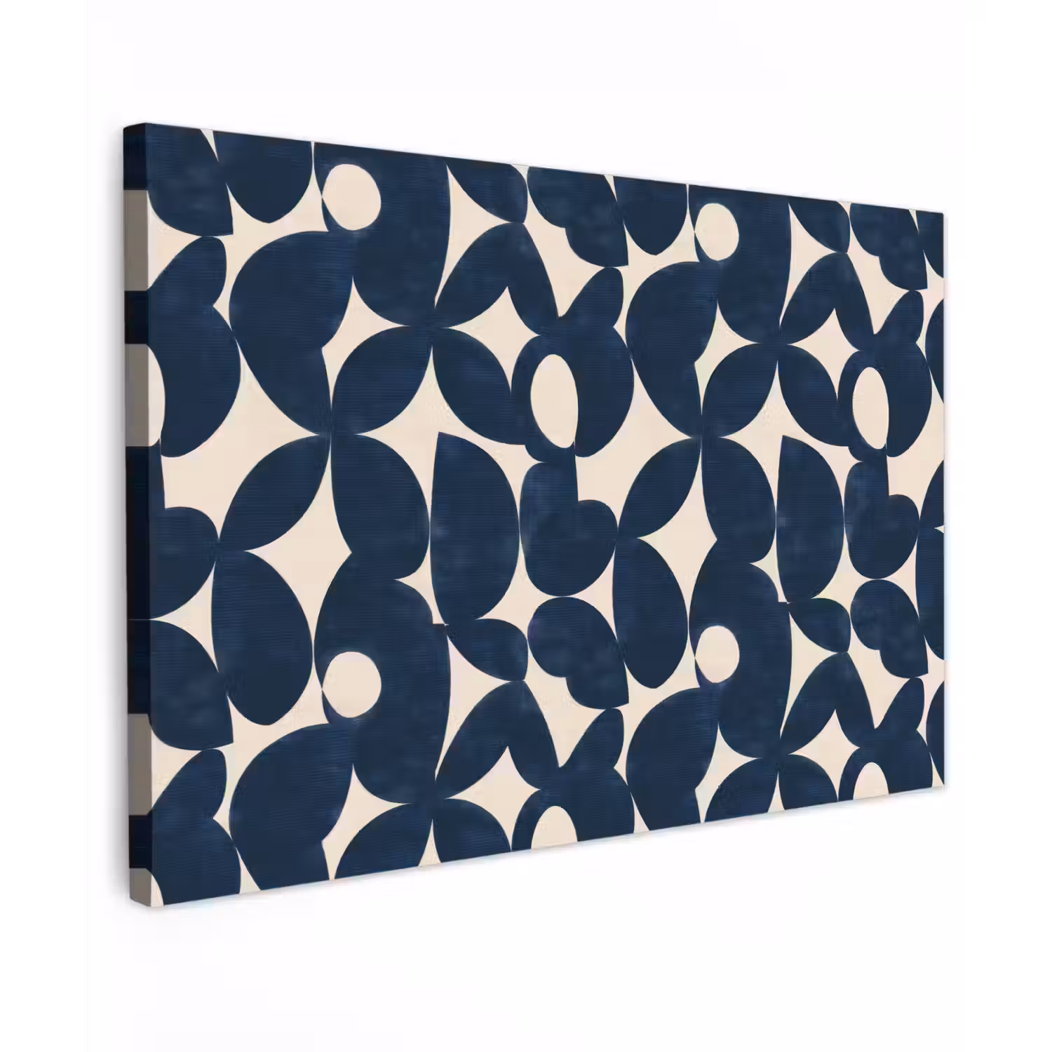 Modern - Geometrisch - Blauw canvas 2cm klein 34 -z3d