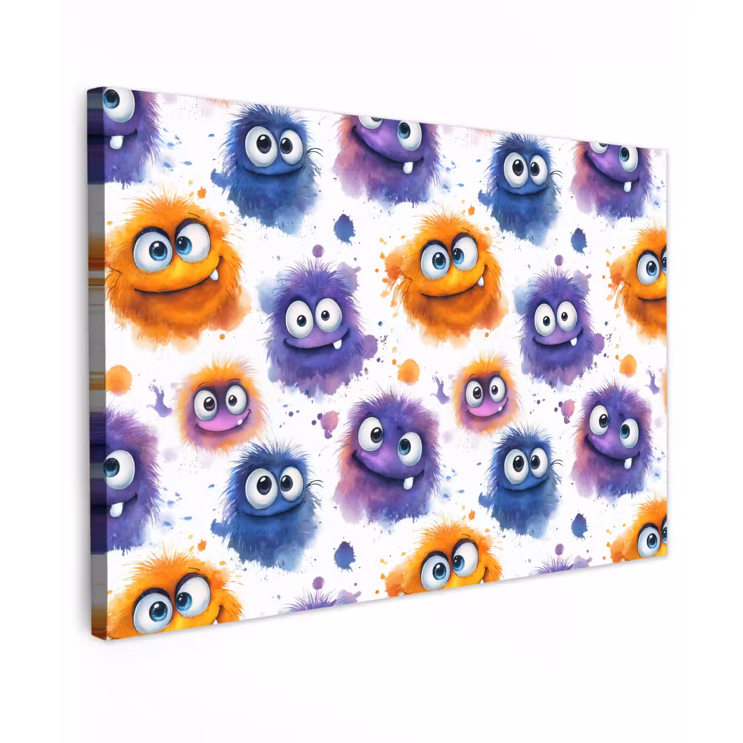 Monstertjes - Aquarel - Kleurrijk canvas 2cm klein 34 -z3d