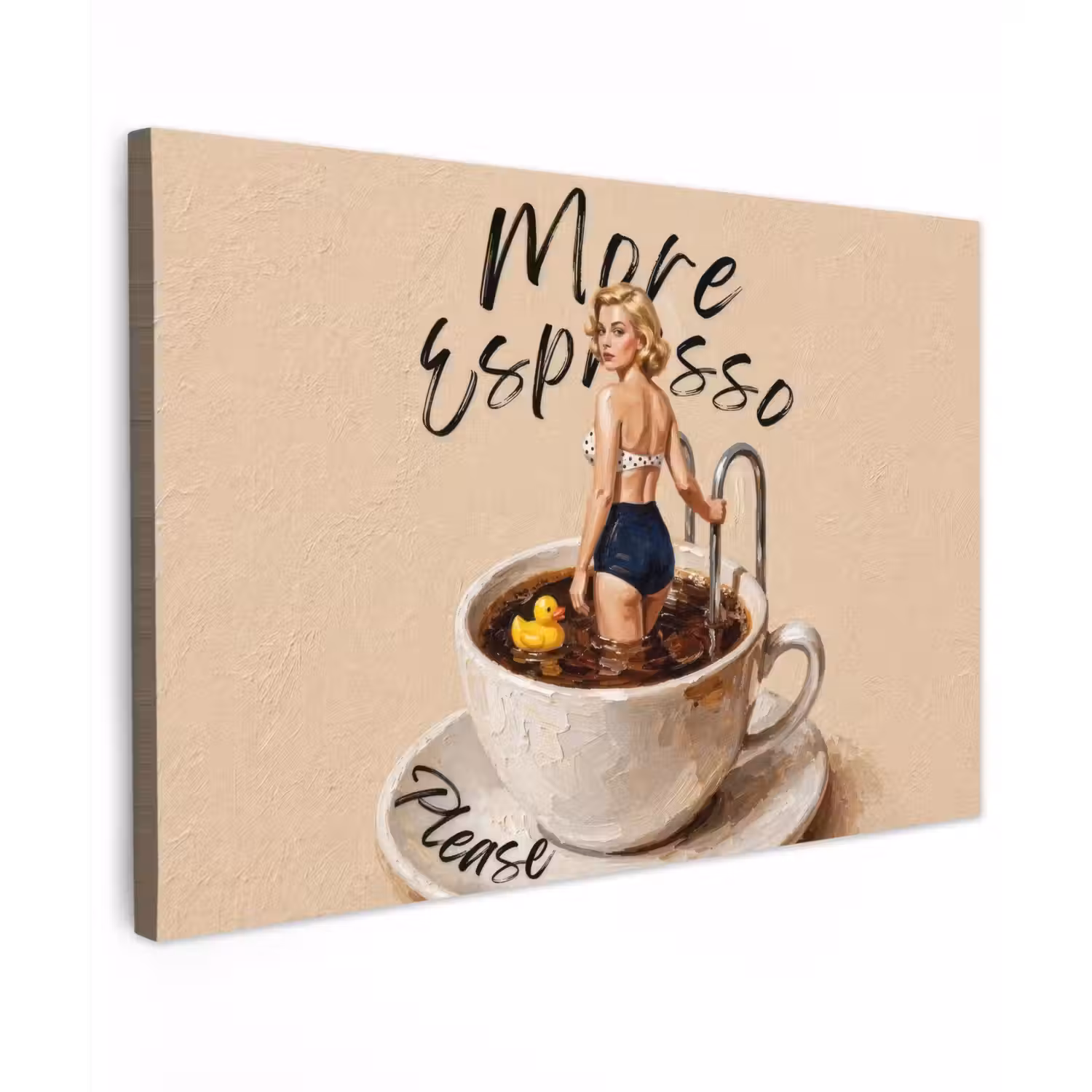 More espresso - Koffie - Eend canvas 2cm klein -z3d