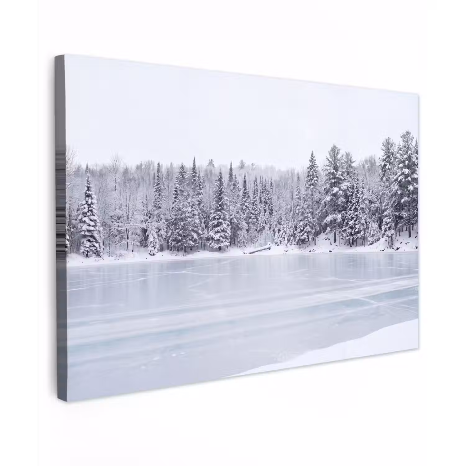 Meer - Dennen - IJs - Winter - Rustgevend canvas 2cm klein -z3d