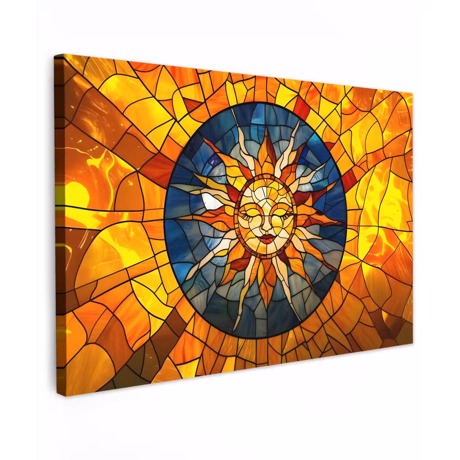 Mozaïek - Zon - Geel - Cirkel canvas 2cm klein -z3d