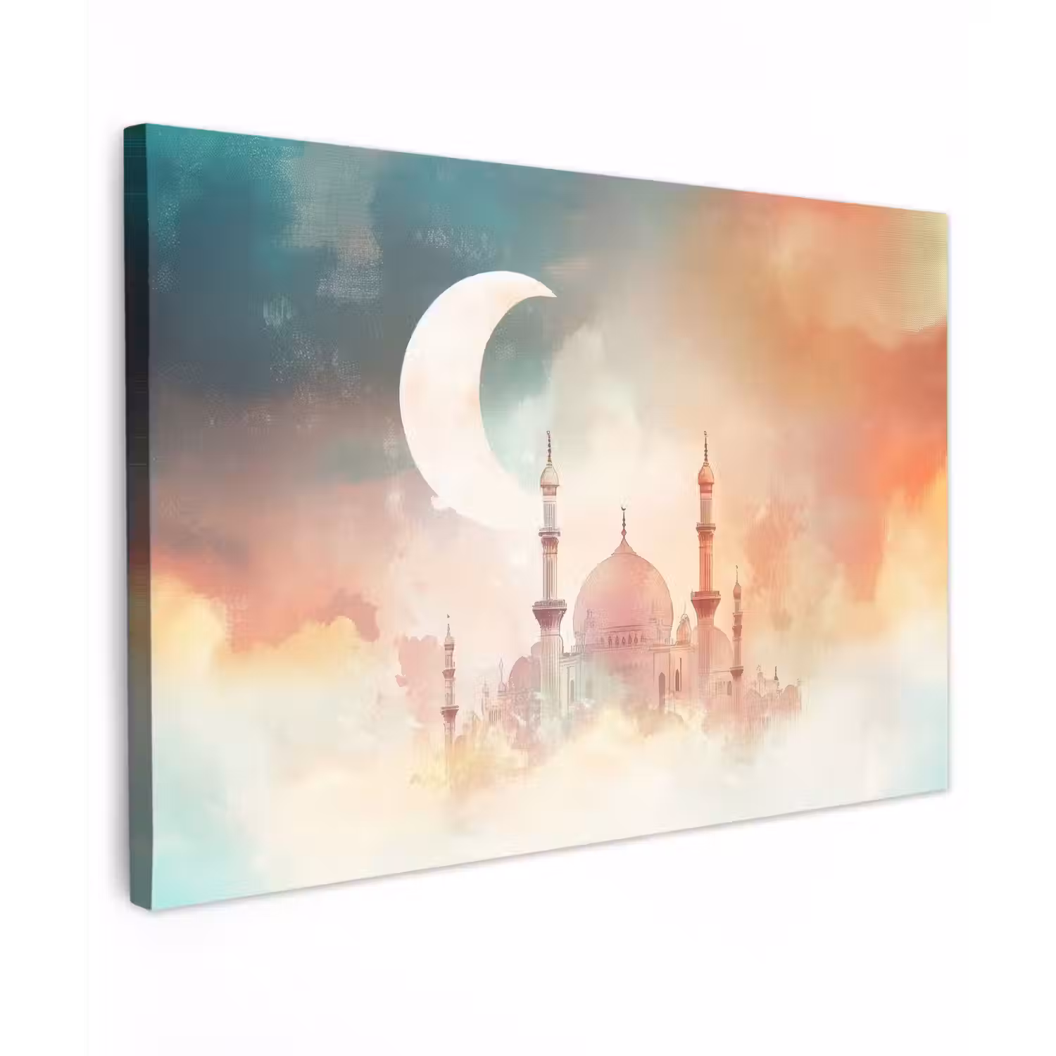 Moskee - Kleurrijke wolken - Arabisch - Ramadan - Islamitische canvas 2cm klein -z3d