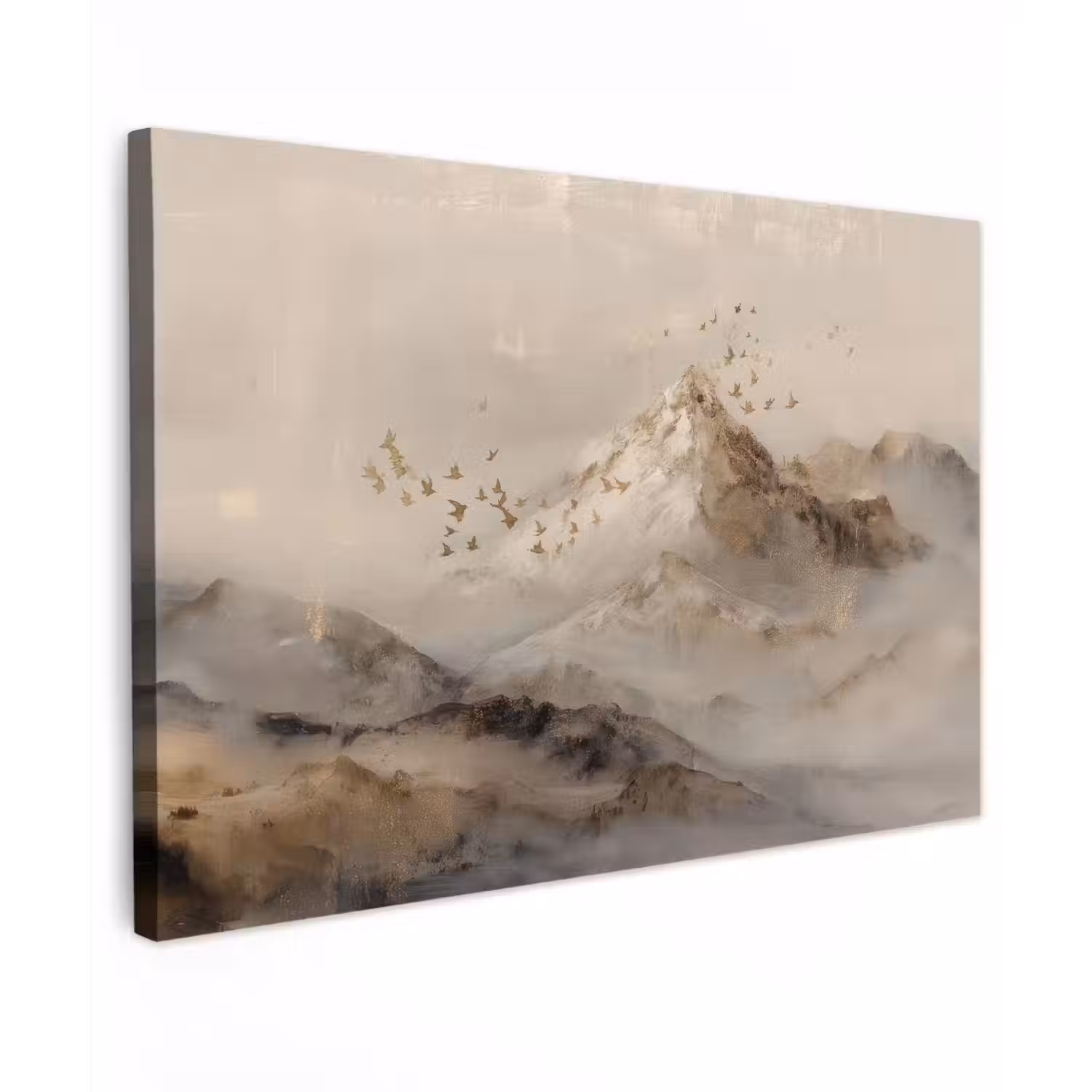 Berglandschap - Mist - Penseelstreken canvas 2cm klein -z3d