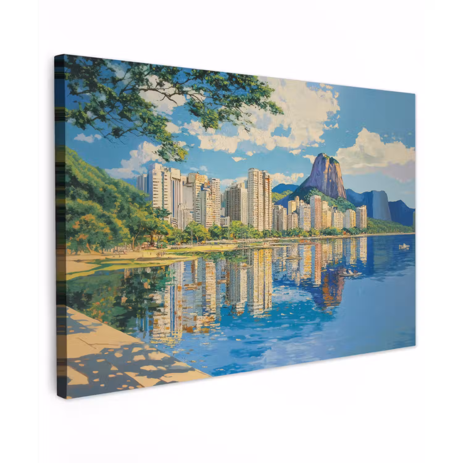 Berg - Skyline - Strand - Water canvas 2cm klein -z3d