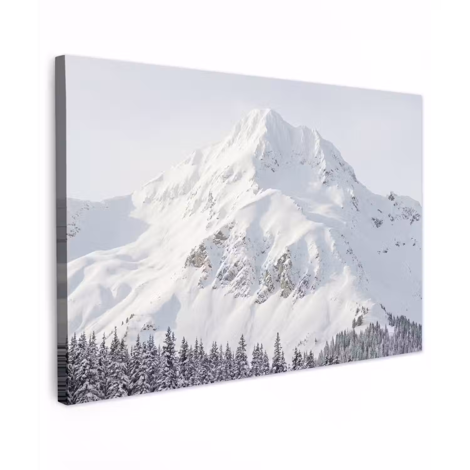 Berg - Sneeuw - Winter - Natuur - Wit canvas 2cm klein -z3d