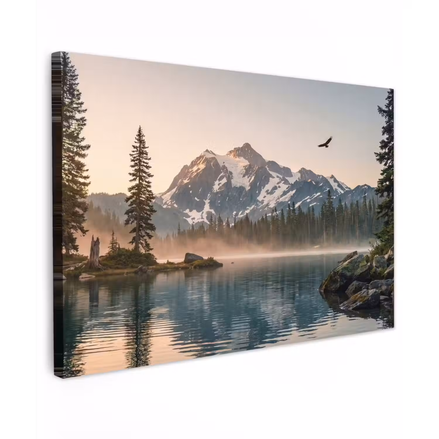 Bergen - Water - Bomen canvas 2cm klein -z3d