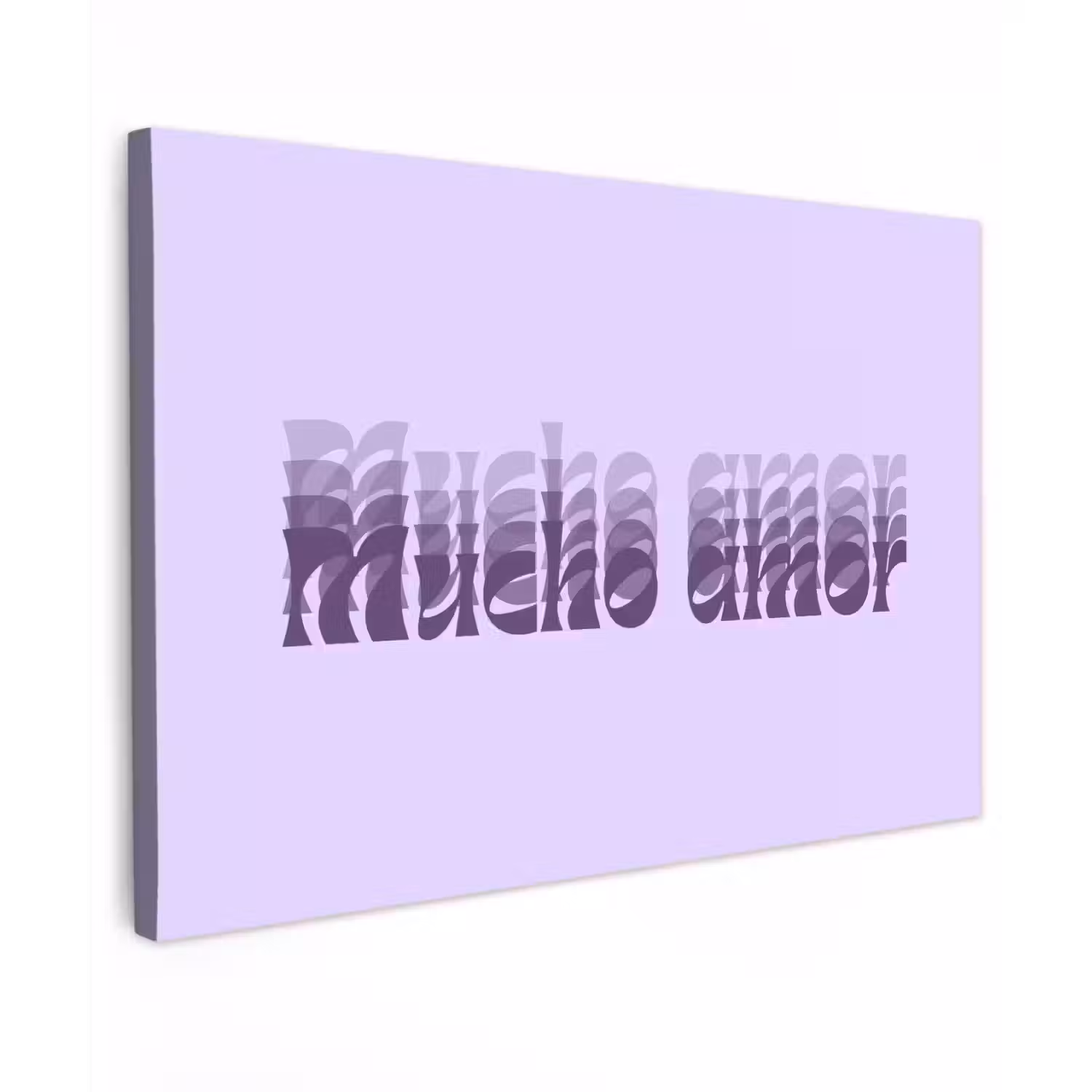 Mucho amor - Paars - Gelaagde letters canvas 2cm klein -z3d