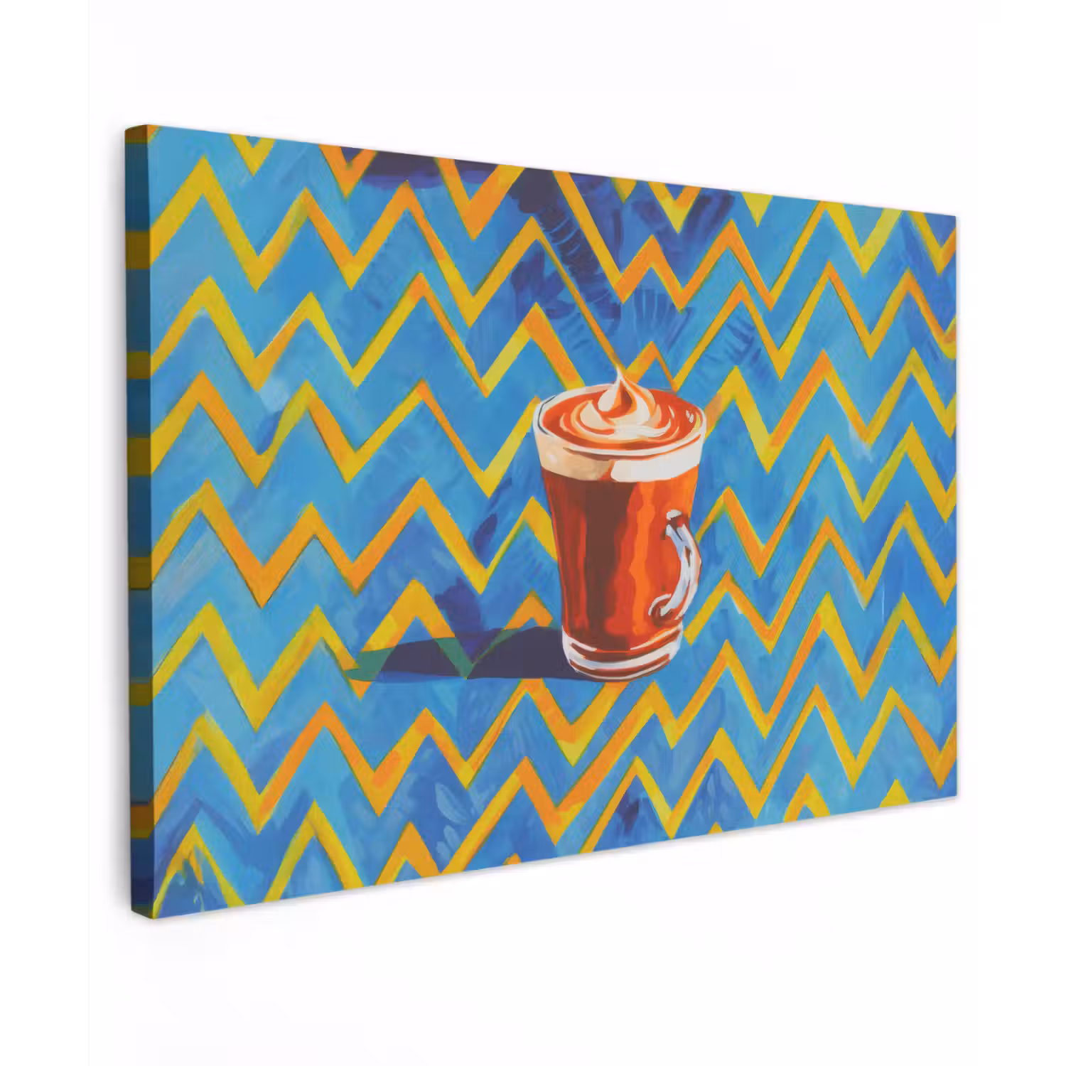 Mok - Koffie - Zigzag - Slagroom canvas 2cm klein -z3d