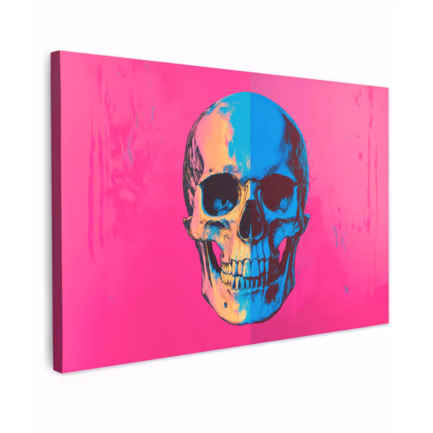 Neon - Blauw - Pop-art - Schedel canvas 2cm klein -z3d